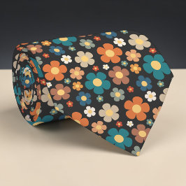 Retro 70er Blumen Klassische Krawatte