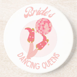 Retro 70er Bride's Dancing Queens Bachelorette Getränkeuntersetzer