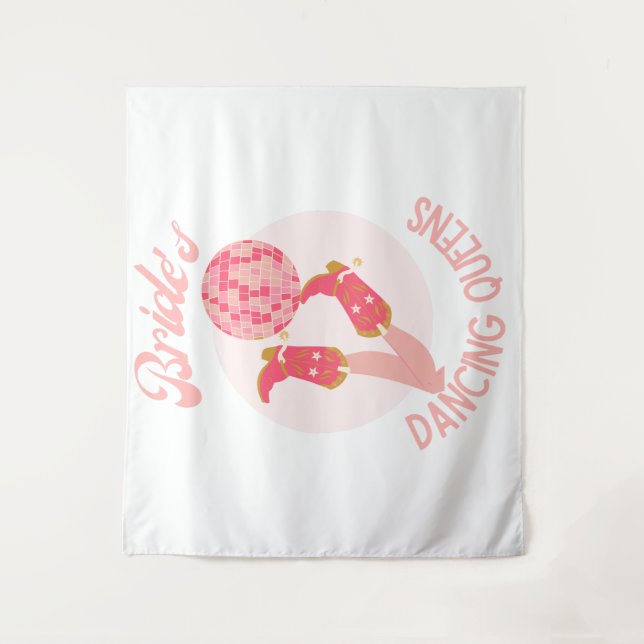 Retro 70er Bride's Dancing Queens Bachelorette Wandteppich (Vorderseite)