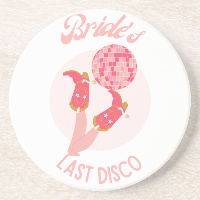 Retro 70er Brides letzter Disco-Junggeselinnen-Abs Getränkeuntersetzer (Vorne)