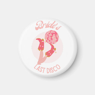 Retro 70er Brides letzter Disco-Junggeselinnen-Abs Magnet