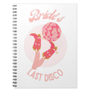 Retro 70er Brides letzter Disco-Junggeselinnen-Abs Notizblock