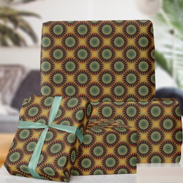 Retro 70er Brown Circle Pattern Geschenkpapier (A fun retro wrapping paper just for you)