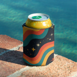 Retro-70er Cosmic Dream Groovy Wavy Design Dosenkühler