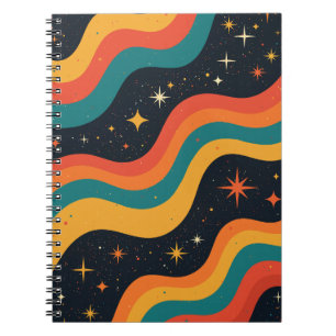 Retro-70er Cosmic Dream Groovy Wavy Design Notizblock