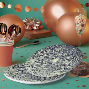 Retro-70er-Disco-Ball-Party-Papierteller Pappteller