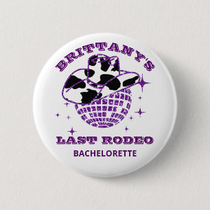 Retro 70er Disco Cowgirl Junggeselinnen-Abschied Button