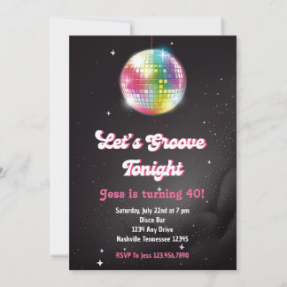 Retro 70er Disco Dance Party Einladung