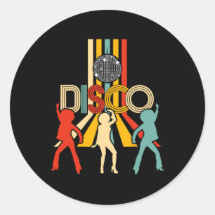 Retro 70er Disco Vintages Tanzen Runder Aufkleber
