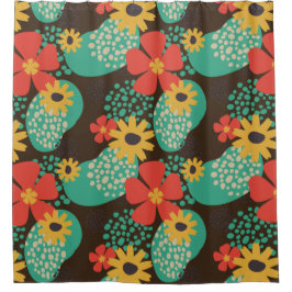 Retro 70er Duschvorhang