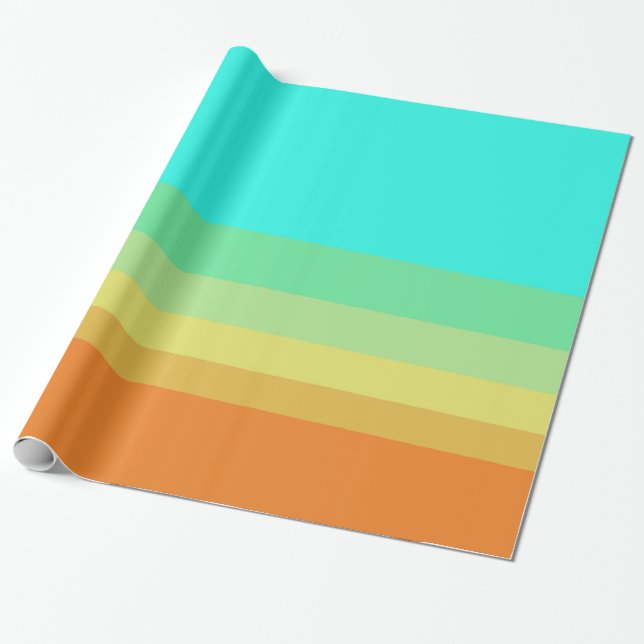 Retro 70er Farbblockgradient Geschenkpapier (Ungerollt)