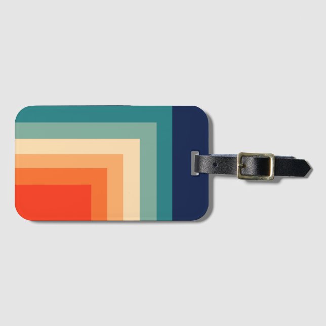 Retro 70er Farbpalette Gepäckanhänger (Vorderseite (Horizontal))