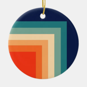 Retro 70er Farbpalette Keramik Ornament