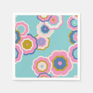 Retro 70er Floral Boho Pattern Serviette