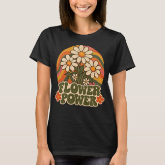 Retro 70er Flower Power Gänseblümchen Grafik Retro T-Shirt