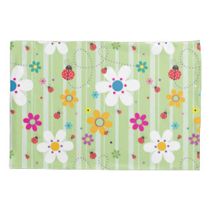 Retro 70er Flower Power Hippie Blumenmuster Kissenbezug