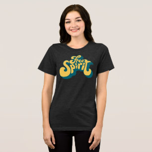 Retro 70er Free Spirit - Groovy Typografie Tri-Blend Shirt
