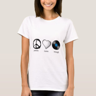 Retro 70er FriedensLiebe-Vinyl T-Shirt