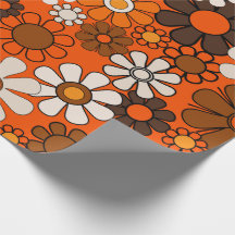Retro 70er Geburtstag Boho Blumen Braun Orange