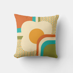 Retro 70er Geometric Floral Kissen