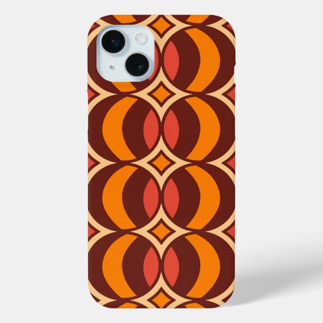 Retro 70er Geometric Globe Muster Herbst Case-Mate iPhone Hülle (Rückseite)
