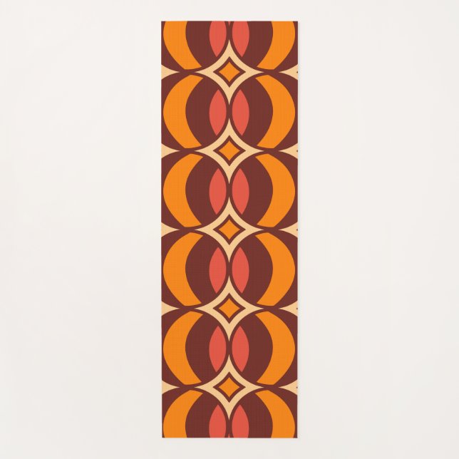 Retro 70er Geometric Globe Muster Herbst Yogamatte (Vorderseite)