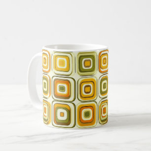 Retro 70er Geometrisches Muster in warmen Tönen Kaffeetasse
