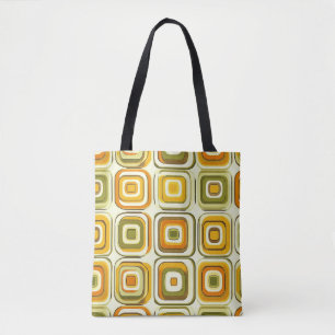 Retro 70er Geometrisches Muster in warmen Tönen Tasche
