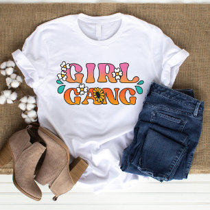 Retro 70er Girl Gang Woman's Basic T - Shirt