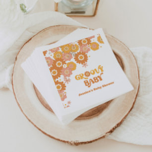 Retro 70er Groovy Babydusche Serviette