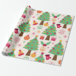 Retro 70er Groovy Christmas Trees Pattern Geschenkpapier<br><div class="desc">Das ist Hippie Weihnachtsbäume,  bedeckt mit Retro-70er Groovy Blume. Im Muster gibt es Geschenke ,  Friedensschilder,  Ziergegenstände,  Heilige Beeren,  Schneeflocken,  Weihnachtsmannmütze und Wintertücher.</div>