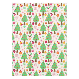 Retro 70er Groovy Christmas Trees Pattern Tischdecke