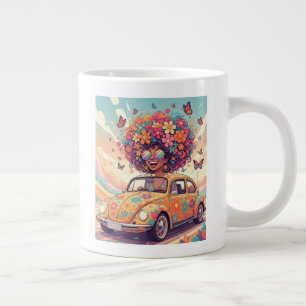 Retro 70er Groovy Flower Power Jumbo-Tasse