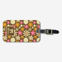 Retro 70er Groovy Hippie Blume Monogram