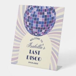 Retro 70er Groovy Letzte Disco Bachelorette Herzli Sockelschild