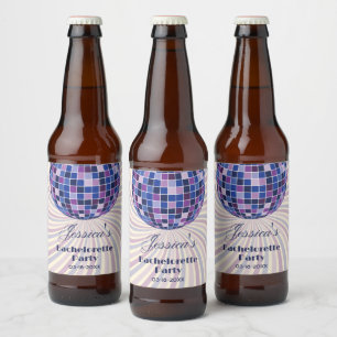 Retro 70er Groovy Letzte Disco Junggeselinnen-Absc Bierflaschenetikett
