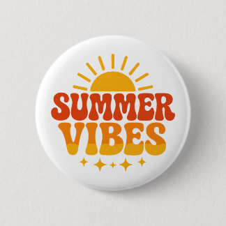Retro 70er Groovy Sommer Stimmung Sonnenschein Button