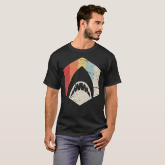 Retro 70er große weißer Haifisch-Ikone T-Shirt