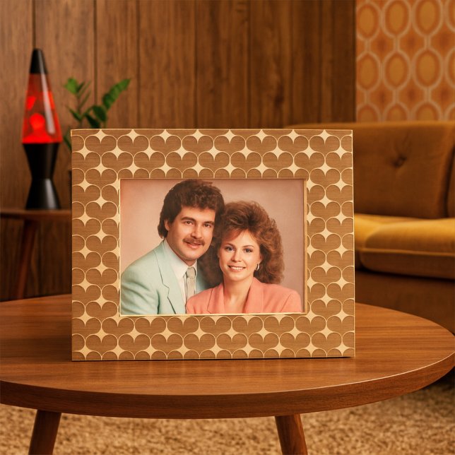 Retro 70er Heart Valentinstag Hochzeitstag Geätzte Rahmen (Von Creator hochgeladen)