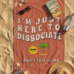 Retro 70er Ich bin nur hier, um mich zu dissoziier Strandtuch