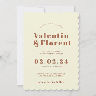 Retro 70er inspiriert Orange Wedding Einladung