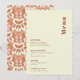 Retro 70er inspiriert Orange Wedding Menu Einladung