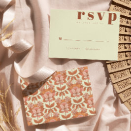 Retro-70er inspiriert RSVP-Hochzeitkarte RSVP Karte