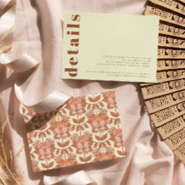 Retro-70er inspirierte Hochzeitskarte RSVP Karte