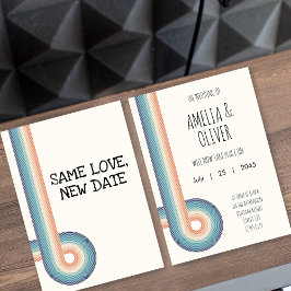 Retro 70er Jahre 70er Streifen Hochzeit Einladung