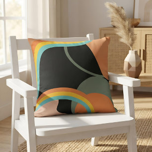 Retro-70er-Jahre-Abstrakte-Kunst-Boho-Mid-Century- Kissen