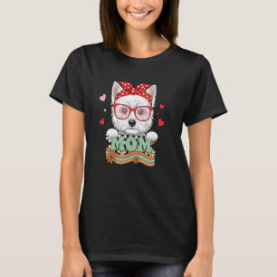 Retro 70er Jahre Blumen West Highland White Terrie T-Shirt