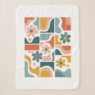 Retro 70er Jahre Boho Blumenmuster Groovy Blumenra Sherpadecke