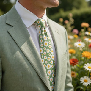 Retro 70er Jahre Daisy Dreams Farbverlauf Blumenmu Krawatte