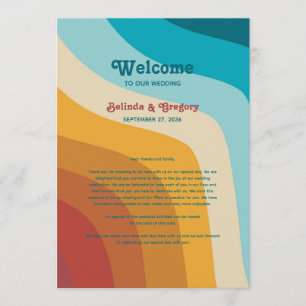 Retro 70er Jahre farbenfrohe Rainbow-Hochzeit Programm